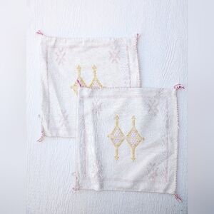 Moroccan Cactus Silk Lumbar Pillow Cover 19x19 Handwoven Boho Cushion Set Of 2